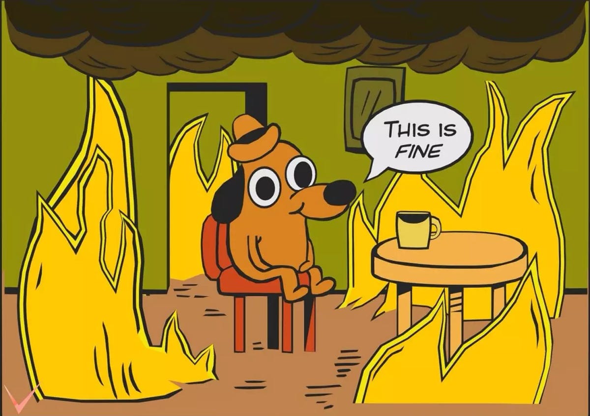 Burning dog